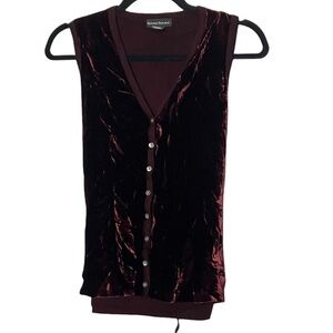 Vintage 90s Banana Republic Velvet and Merino‎ Wool Vest Medium Large